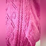 Lily Mae Boutique Ruffle Front Crew Neck Sweater in Bright Pink Photo 5