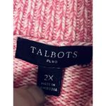 Talbots  Women’s Plus Size 2X Pink Cable Knit Cotton Sweater Mock Neck Stretch Photo 11