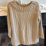 Alya Francescas Tan Crewneck Sweater Pullover  Cozy Womens Small Roomy New Photo 4