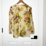 J. JILL XS Petite Floral Silk Blend Popover Blouse Top Roll Tab Sleeve Green Size undefined Photo 5