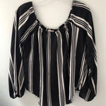 Bleuh Ciel  black & white off the shoulder blouse. Photo 0