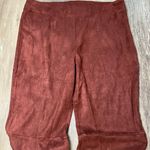 Ryu  Bell Bottom High Waisted Burgundy Red Suede Flare‎ Pants Size Large Bohemian Photo 5