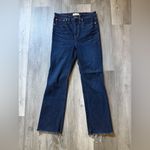 Madewell  Skinny Flare Jeans 28 Waist Dark Wash Raw Hem Photo 1
