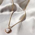 Boutique Opalescent Princess Gem Necklace On Gold Snake Chain Photo 0