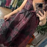 Nordstrom DR2 by Daniel Rainn Organza Floral Print Tie Shoulder Maxi Dress Maroon Size XS Photo 3