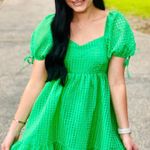 Entro Green Checkered Dress Photo 0