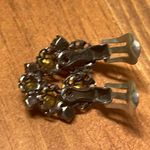 VINTAGE 50s CLIP BACK EARRINGS MADE IN AUSTRIA Orange/yellow RARE design Photo 3