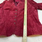 LAL Live A Little Suede Button Front Blazer Jacket‎ Burgundy Women's Red Size XL Photo 3
