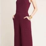 Eva Franco Charley Mock Neck Jumpsuit Maroon Burgundy Anthropologie Small Red Photo 0
