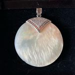 MOTHER OF PEARL Natural Seashell Pendant BIG AND BEAUTIFUL White 2” Beachy BOHO Photo 0
