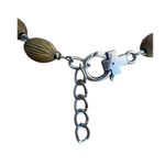 Vintage Cross Pendant Necklace Ribbed Beads Silver Tone Cross Filagree Pendant Photo 4