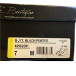 Sam Edelman Design SE Boutique Pewter Chrome & Black Strappy Platform Wedges Photo 6