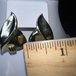 MCM Vintage  Abstract Linear Button Earrings Photo 5