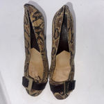 Michael MICHAEL KORS Snakeskin Leather Pumps High Heel Shoes Brown Black 10M Size 10 Photo 1