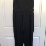 Frank And Oak Black  Sleeveless Button Front Tie Waist Jumpsuit Size M Photo 7