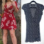 Reformation  Adele Mini Wrap  Ditsy Floral Dress Black Sz XS Photo 1