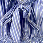 ZARA Basic Striped Ruched Off Shoulder crop top Blue Size S Photo 4