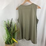 Chico's Chico’s Army Green Sleeveless Crochet Lace Knit Tank top 2 L NEW Photo 1