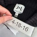 John + Jenn  Sweaters Womens Small Black Stripe Sleeve Mock Neck‎ Oversized Knit Photo 2