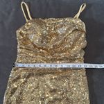 Women’s Gold Sequined Short Homecoming Dress Ruffle Hem Corset Back Size 4 NWOT Photo 8