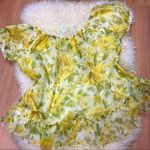 Vintage 60’s/70’s Floral Babydoll Nightie Yellow Green Chiffon Ruffle M Size M Photo 0