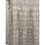 Carly Jean Los Angeles Khaki & White Checkered Eyelet Flutter Sleeve Mini Dress Photo 1