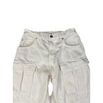 GRLFRND  - The Lex High Rise Wide Leg Cargo Jeans in White Photo 1