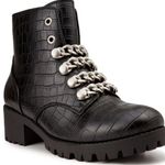 Sugar Womens Obvi Faux Leather Chain Combat & Lace Photo 1