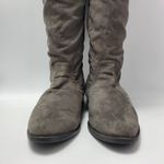 Lime Light Joaquin Faux Suede Studded Knee High Tall Gray Riding Boots Size 9 Brown Photo 5