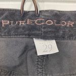 Pure Color Black Velvet Pants Boot Cut Flare Embroidered Size 29 Photo 4