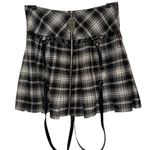 BODY RAGE SPENCERS Black and White Plaid Skirt Coffin Zipper Pull EUC Size Large Photo 1