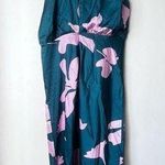 Petal and Pup Anabelle Green & Pink Floral Satin Halter Neck Midi Dress L Photo 16