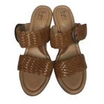 BOC Born Womens Brown Faux Woven Leather Double Buckle Platform Wedge Sandals 9M Size 9 Photo 3