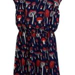 Modcloth Saturday splendor. a line dress blue with red mushrooms. Size XS Photo 4