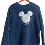 Disney Women Sleepwear Top M Navy Fleece Plush Metallic Mickey Lounge Leisure Photo 3
