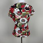 Y2K Faith Love Passion Top Womens Large Floral Retro Sheer Short Sleeve V Photo 5