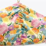 ZARA  Floral Satin Ruched Front Smocked Back Adjustable Halter Crop Top Size XL‎ Photo 6