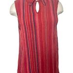 Monteau red striped collared sleeveless top Photo 0