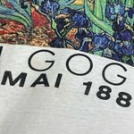 Vintage 90s Van Gogh Irises Painting Single Stitch Tee Tshirt Graphic Art L/XL White Photo 8