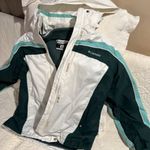 Columbia SKI JACKET WOMEN'S MEDIUM W/ HOOD WHITE & GREEN Photo 4