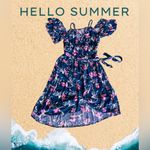 Xhilaration  Floral Shoulder Off Dress, Size M Open , Tie One Button Summer Beach Photo 1