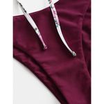 Zaful Lace Up Braided Strap Bikini Set Padded V Neck High Leg Two Piece Swimsuit S Photo 4