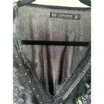 ZARA  XS Floral Lace V Neck Long Sleeve Mini Dress Photo 6