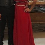Red strapless long party dress (S) Photo 0