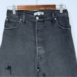 RE/DONE  Levi’s High Rise Wide Legs Raw Hem Distressed Black Denim Jeans 28 Photo 1