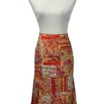 Christopher & Banks Patchwork Embroidered Midi Skirt BOHO Size 14 Lined Side Zip  Photo 0