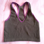 Free People  Movement Brown Purple Ribbed Racerback Bra Size Small Photo 0