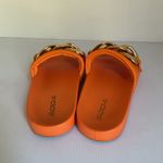 Soda Orange Slide Sandals with Gold Chain Women’s Size 6 Photo 5