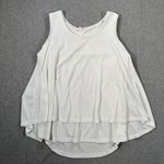 Aryeh Split Back Sleeveless White Tank Top Women's Small Layered Pleated Crew Photo 1