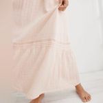 Aerie Low Back Maxi Dress Pink Soft Cotton Linen Blend Spaghetti Straps Size S Photo 10